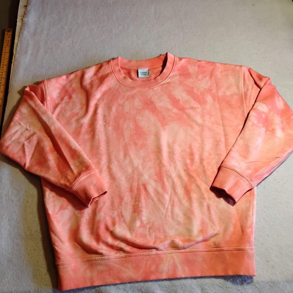Outdoor Voices Pink Tie Dye Cloud Wash Crewneck Sweatshirt Womens‎ Small